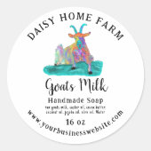 Ziegen Milchseife Firmenname Website farbig Runder Aufkleber (Vorderseite)