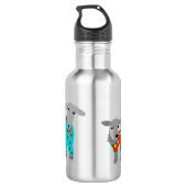 Ziegen mit Pajamas Illustration Personalisiert Edelstahlflasche (Rückseite)