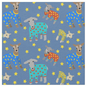 Ziegen, Pajamas mit Stars Blue Gemustert tragen Stoff