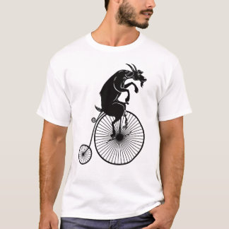 Ziegen-Reiten auf Vintagem Penny-Farthing-Fahrrad T-Shirt