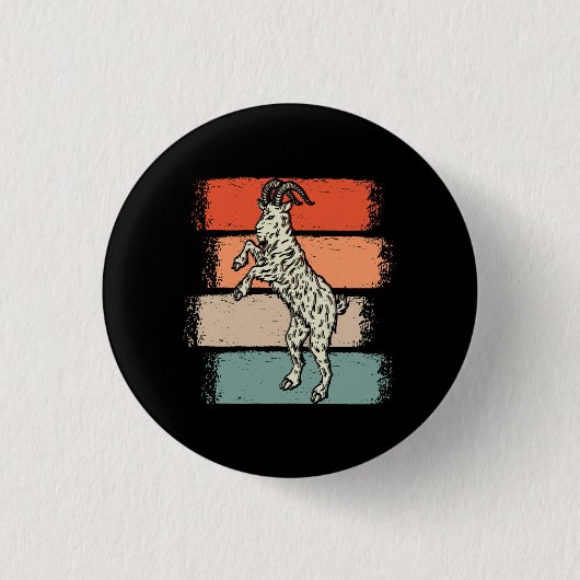 Ziegen Retro Vintage Button (Vorderseite)