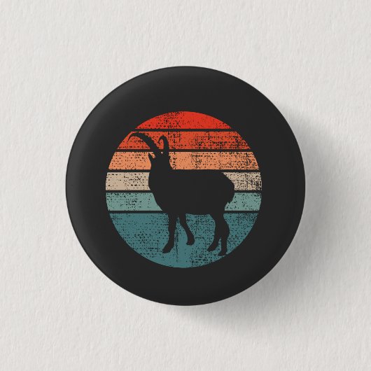 Ziegen Retro Vintage Button (Vorderseite)