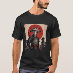 Ziegen-Samurai-Krieger Vintage Japanisches Ukiyo-e T-Shirt