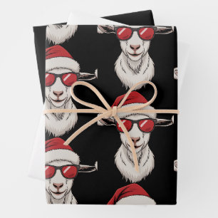 Ziegen-Santa-Hut Lustig Süß Bauernhof Tier Landwir Geschenkpapier Set