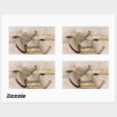 Ziegen schnuppern rechteckiger aufkleber (Blatt)