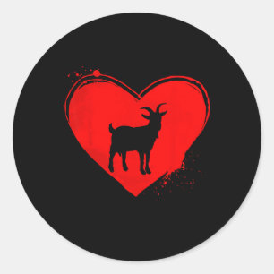 Ziegen-Silhouette Herzform Valentinstag Ziegenlieb Runder Aufkleber