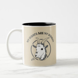ZIEGEN SIND MEINE WELT | von TotallyGoatally™ Zweifarbige Tasse