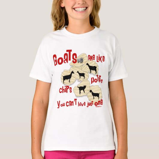Ziegen sind wie Kartoffelchips T-Shirt (Vorderseite)
