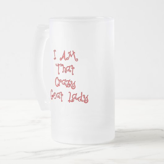 Ziegen-Tasse und Ziegen-Trinkbehälter Mattglas Bierglas (Vorderseite Links)