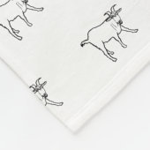 Ziegen Tiermuster modern schwarz-weiß Fleecedecke (Ecke)