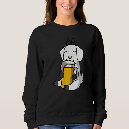 Ziegen trinken Bier Haustier Sweatshirt (Vorderseite)