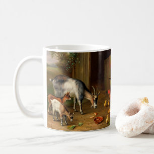 Ziegen und Hühner auf dem Bauernhof 1 Kaffeetasse