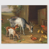 Ziegen und Hühner im Betrieb Geschenkpapier (Flach)