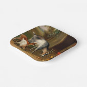 Ziegen und Hühner im Betrieb Pappteller (Gewinkelt)