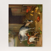 Ziegen und Hühner im Farm Jigsaw Puzzle (Vertikal)