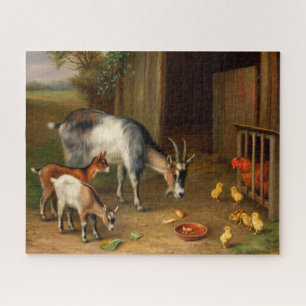 Ziegen und Hühner im Farm Jigsaw Puzzle
