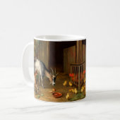 Ziegen und Hühner im landwirtschaftlichen Betrieb Kaffeetasse (Vorderseite Links)