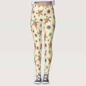 Ziegen und Polka Punkte auf Creme Gemustert Leggings (Vorderseite)