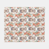 Ziegen-Vintage-Muster Fleecedecke (Vorderseite (Horizontal))