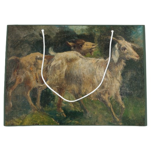 Ziegen (von Vincenzo Caprile) Große Geschenktüte (Vorderseite)