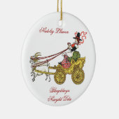 Ziegen-Wagen-Weihnachtsverzierung Keramik Ornament (Rechts)