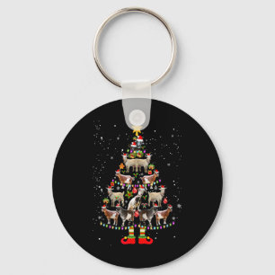 Ziegen-Weihnachts-Pyjama Xmas Ziegen Baumlichter S Schlüsselanhänger