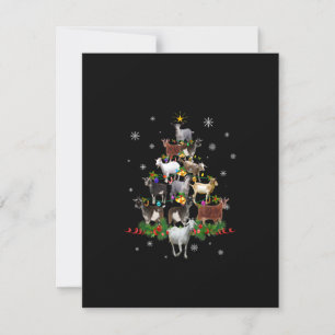 Ziegen-Weihnachtsbaum-Schnee-Ziege Weihnachten Einladung