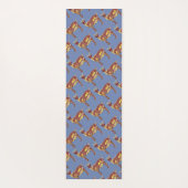 Ziegen-Yoga Brown auf Blau mit Yogamatte (Rückseite)