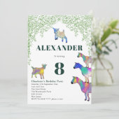 Ziegen Zuchttier 8. Geburtstagspartei Einladung (Stehend Vorderseite)