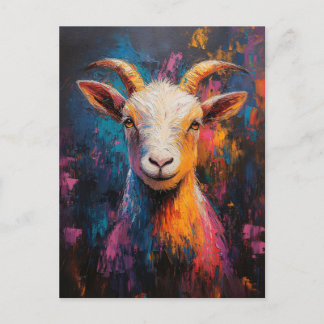 Ziegenanstrich Pop Art Ölgemälde Postkarte