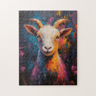 Ziegenanstrich Pop Art Ölgemälde Puzzle