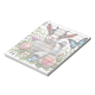 Ziegenbaby mit farbenfrohen Schmetterlingen und Bl Notizblock