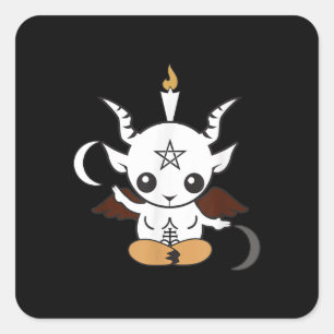 Ziegenbaphomet Halloween-Geschenk Quadratischer Aufkleber