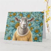 Ziegenbauernhaus Stil Aquamarin und gelb Karte (Gelbe Blume)