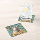 Ziegenbauernhaus Stil Aquamarin und gelb Untersetz Rechteckiger Pappuntersetzer (Vor Ort)