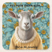 Ziegenbauernhaus Stil Aquamarin und gelb Untersetz Rechteckiger Pappuntersetzer (Vorderseite)