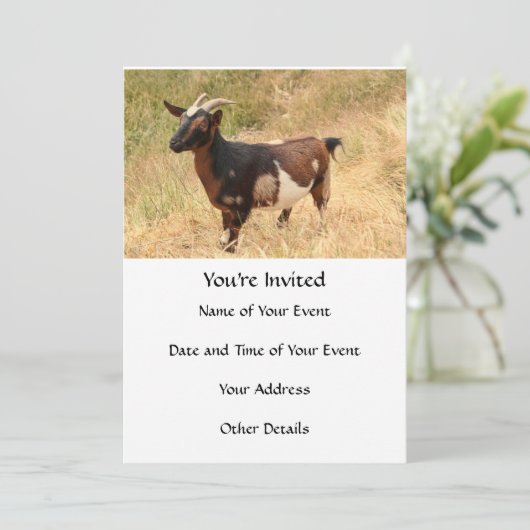 Ziegenbild Einladung (Stehend Vorderseite)