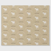 Ziegenfarm Tiermuster Custom Geburtsname Geschenkpapier (Flach)