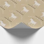 Ziegenfarm Tiermuster Custom Geburtsname Geschenkpapier (Ecke)