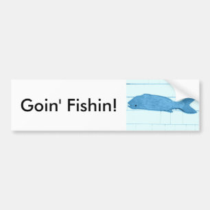 Ziegenfisch, blaues Fischlogo Autoaufkleber