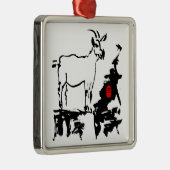 Ziegengestein Vietnamesisch Chinesisch Jahr Zodiac Silbernes Ornament (Rechts)