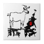 Ziegengesteine Chinesisch Vietnamesisch Neujahr Zo Fliese (Vorderseite)