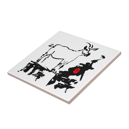 Ziegengesteine Chinesisch Vietnamesisch Neujahr Zo Fliese (Seite)