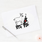 Ziegengesteine Vietnamesisch Jahr Zodiac Oval S Ovaler Aufkleber (Umschlag)