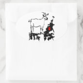 Ziegengesteine Vietnamesisch Jahr Zodiac Oval S Ovaler Aufkleber (Tasche)