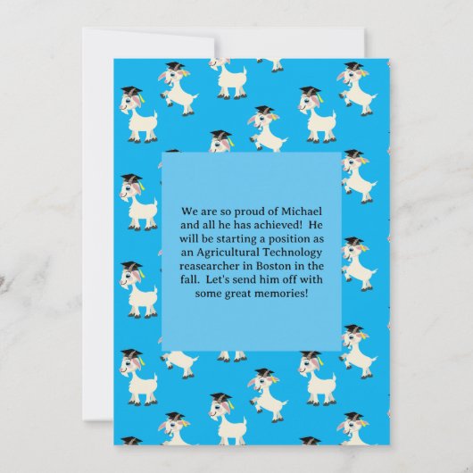 Ziegengraduierungspartei Niedlich Einladung (Rückseite)