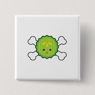 Ziegenhalterung und Kreuzknochen Button