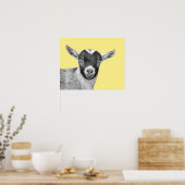 Ziegenhaltung Foto peekaboto schwarz-weiß Poster (Küche)