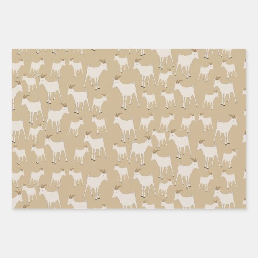 Ziegenhaltung Muster Geschenkpapier Set (Vorderseite 3)