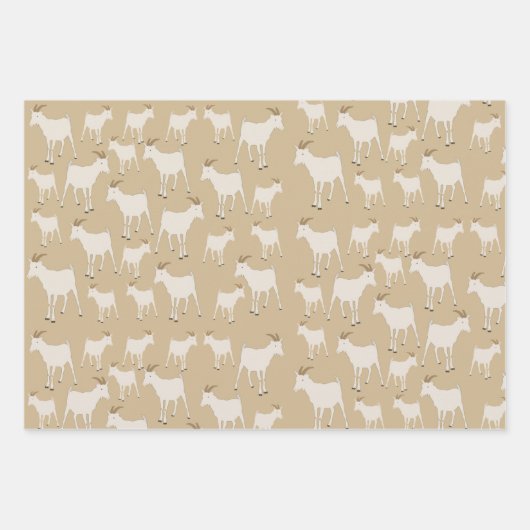 Ziegenhaltung Muster Geschenkpapier Set (Vorderseite)